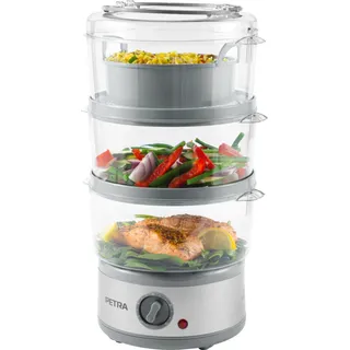 Dampfgarer mit 3 Ebenen PETRA, 500 W, 7,5 l