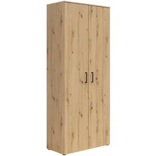 Mehrzweckschrank , Eiche Artisan , Kunststoff , 5 Fächer , 80x195x40 cm , FSC Mix , stehend , Waschküche, Mehrzweckschränke