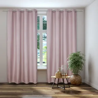 Vorhang KUTTI "Dimout" Gr. 3, rosa (rose), B:140cm H:225cm, Polyester, Gardinen, Vorhang, Verdunkelung, Thermo, isolierend, einfarbig