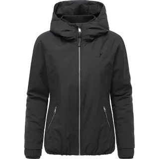 Winterjacke RAGWEAR "Winterjacke Dizzie Warm II", Damen, Gr. L, schwarz, Obermaterial: 100% Polyester PES.  Obermaterial: Futter: 100% Polyester PES. 100% Polyester PES., figurumspielend hüftbedeckend, hoch geschlossener Ausschnitt, Ärmel ohne Ärmelschlitz Rippbündchen, Jacken Winterjacke, Wasserdichte Damen Jacke mit Kapuze