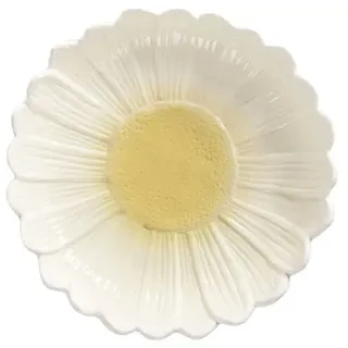 Sagaform Dagny Tiefer Teller aus Dolomit in der Farbe Weiß, Maße: 20cm x 20cm x 5cm, 5018388