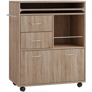 VCM Küchenwagen Rollwagen Rollen Kicha« braun Sonoma eiche), B:70cm T:40cm, Obermaterial: 100% Holz Wood., Schränke, Küchenbuffet