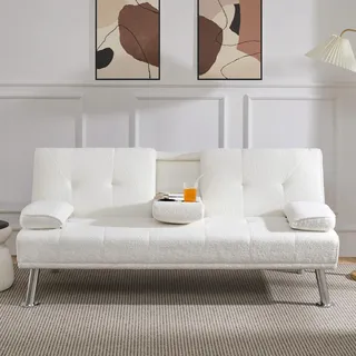 Yaheetech Klappbares Schlafsofa mit Schlaffunktion Gästebett Couch Sofa Bettsofa mit Großer Liegefläche Tagesbett Sofabett Polstersofa 350kg belastbar - Dunkelgrau