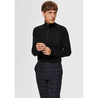 SELECTED HOMME Troyer »SLHBERG HALF ZIP CARDIGAN NOOS«, schwarz