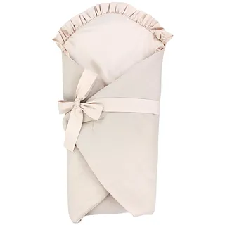 TupTam Unisex Baby Einschlagdecke mit Schleife, Farbe: Musselin/Beige, Größe: 70 x 70 cm