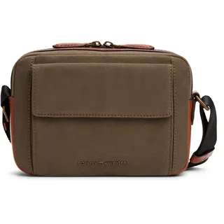 Umhängetasche TOMMY HILFIGER "TH CASUAL PREP CROSSOVER", Herren, Gr. B/H/T: 15cm x 21,5cm x 6cm, braun (schlamm), Lederimitat, Textil, unifarben, Taschen Umhängetasche, Men Schultertasche, Kamerabag, mit verstellbarem Umhängeriemen