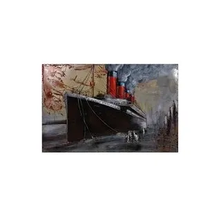 Garden Pleasure Wandbild 3D Schiff, Metall