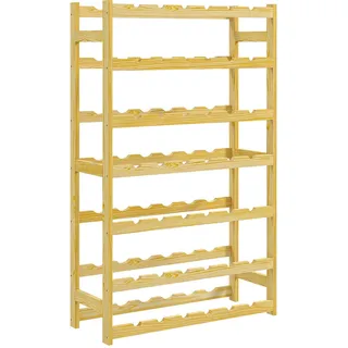 Homcom Weinregal, Kiefernholz, Naturholz , Naturfarben , Holz , 25x102x63 cm , Weinregale