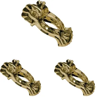 GARDINIA Donauklammern für Caféhaus- und Vitragestangen, Stabil, 6 Stück, Ø 16 mm, Metall, Messing (Packung mit 3)