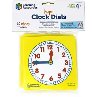 Learning Resources Zifferblätter für Schüler (Set mit 10 Stück) | Erkunden Sie Stunden- und Minutenbeziehungen bei Aktivitäten im Klassenzimmer, unterrichten Sie farbcodierte analoge Uhr mit