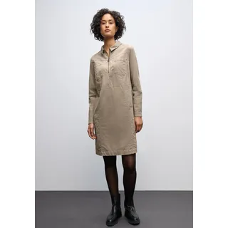 Cordkleid STREET ONE, Damen, Gr. 46, N-Gr, morning beige, Cord, Obermaterial: 98% Baumwolle, 2% Elasthan, unifarben, normal kniefrei, Rundhals, Kleider Cordkleid, mit Zipper