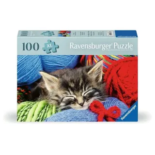 Ravensburger Puzzle 12001363 - Wollkätzchen - 100 Teile Katzen-Puzzle für ältere Menschen und Senioren, mit größeren, griffigen Puzzleteilen, großer Bildvorlage und mit Stabiler Unterlage zum Puzzeln