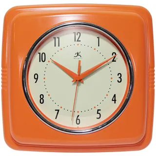 Infinity Instruments Quadratische Wanduhr 22,9 cm Quarz orange