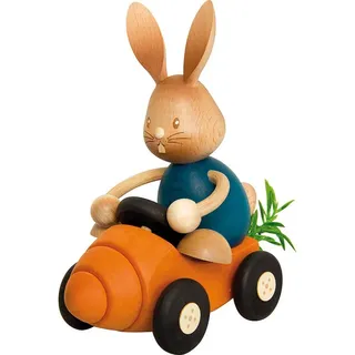 Kuhnert Osterhase Stupsi im Möhrenflitzer 13x15x6cm Karottenflitzer Hasenrenner Rennhase