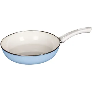 Riess, 0042-032, Ceramic Glas Pfanne Ø 24cm, Classic, BLUE, Blau, Volumen (empf.): 1,5 Liter, Herstellung in Österreich, LBH: 43,4x25,3x7,2cm, 1,235kg, Pfanne, Emailliert