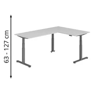 Hammerbacher Winkelschreibtisch XDSMW Grau