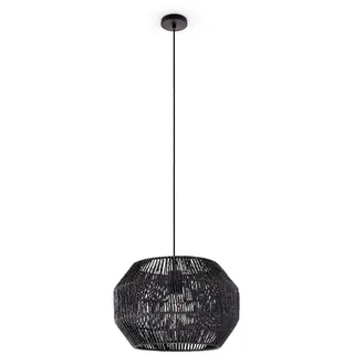 Paco Home Hugo Yago 1-flg. Ø 35 cm rund schwarz Papier Rattan