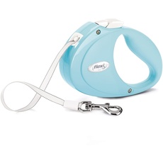 Flexi - PU00T2-251-HBL Hundeleine, einziehbar, für Katzen, Puppy Tape, 2 m, Hellblau