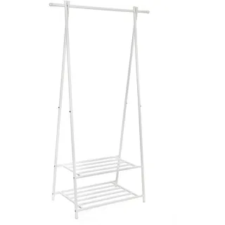 Kleiderständer , Weiß , Metall , 64x155x41 cm , standfeste Füße , Schlafzimmer, Kleiderständer