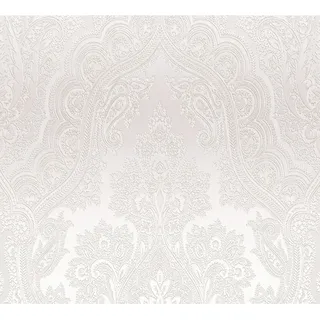 A.S. Création Vliestapete Barock Ornament Weiß Silber Elegant FSC®