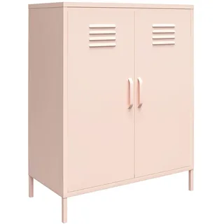 Dorel Home Furnishings Mission District | Schrank mit 2 Türen aus rosa Metall