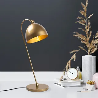 Opviq, Hochwertige Tischlampe aus Metall, Gold, 18 x 26 x 54 cm | IP20, E14 Fassung, max. 40 W | Elegantes Design für modernes Zuhause & Hotel, Kabel 200 cm. - Gold
