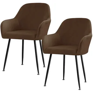Betylifoy Stretch Stuhlbezug Stuhlhusse 2er Set, Elastischer Stuhlbezug Stuhlhussen mit Armlehne Abnehmbare Stuhlbezug Braun Schonbezug für Esszimmer Wohnzimmer Hochzeit, Partys Deko (Braun)