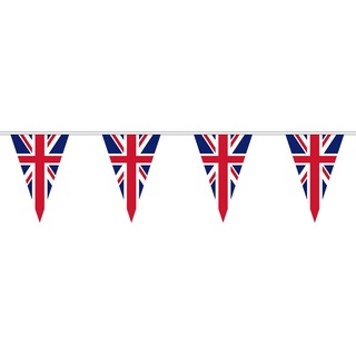 Boland 11608 - Wimpelkette Union Jack, Länge 10 Meter, Vereinigtes Königreich, England, National-Flagge, Fahnen-Girlande, Dekoration, Party