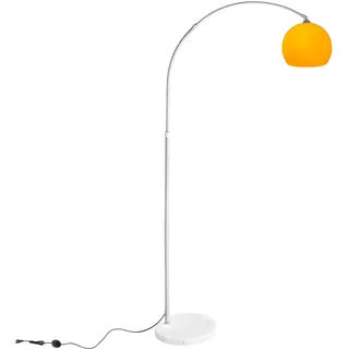 CCLIFE LED E27 Bogenlampe höhenverstellbar Marmorfuß weiß orange Stehlampe Stehleuchte Standleuchte Bogenleuchte Bogenstandleuchte, Farbe:Orange, höhenverstellbar 145-220 cm