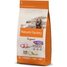 Nature's Variety Original No Grain Trockenfutter für ausgewachsene Hunde mittlerer und großer Rassen – ohne Getreide mit Pute ohne Knochen – 1 kg