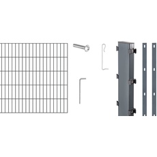 Alberts 665272 Zaungabionen Step2 | verschiedene Längen und Höhen | zum Einbetonieren | anthrazit | Mattenbreite 200 cm | Höhe 100 cm | Länge 4 m