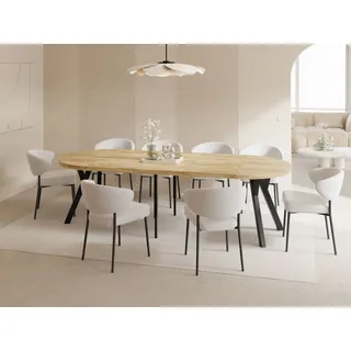 WFL GROUP Esstisch Rund 100 x 76 x 100 cm braun