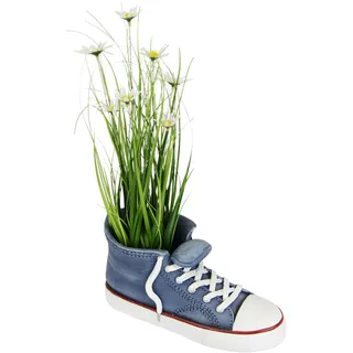 Künstlicher Grasbusch mit Margeriten Turnschuh Blumen Blüten Gras Bund stehend Stehgras Grasbündel Kunstpflanze Dekogras Kunstgras Pflanze Ziergras Grasbüschel Deko Grasarrangement Gräser, blau