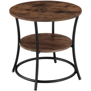 tectake Beistelltisch Saint Louis, 55 x 56 cm, Industrial Holz dunkel, rustikal , Rostfarben , Holzwerkstoff , Beton Optik , 55x56x55 cm , Wohnzimmer, Wohnzimmertische, Beistelltische