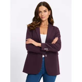 Jackenblazer HEINE "Blazer", Damen, Gr. 40, aubergine, 50% Polyester, 50% Wolle, Blazer Jackenblazer