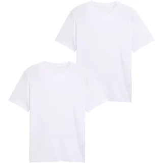 TOM TAILOR T-Shirt Packung, 2 Stk. mit Logo Print, weiß