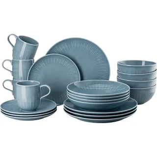 Rosenthal Set 20-tlg. Joyn Denim Blue Porzellan Blau Teller flach 20 cm|Joyn|Denim Blue|44020-640211-10860 Teller flach 27 cm|Joyn|Denim Blue|44020-640211-10867 Teller tief 23 cm|Joyn|Denim Blue|44020-640211-10353 Schale tief 15 cm|Joyn|Den - Blau