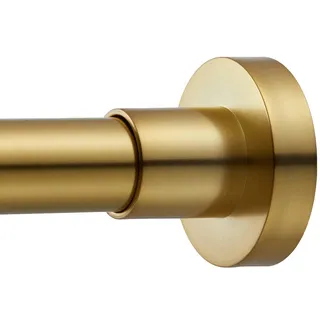 EBOATOP Duschvorhangstange, rostfrei, kein Bohren, rutschfeste Federspannung, Duschstange, 109,2–185,4 cm, Metallstahl, Gold
