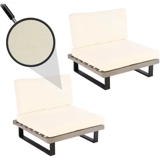 MCW Lounge-Sessel 2er-Set grau/cremeweiß
