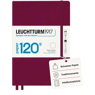 Leuchtturm1917 Notizbuch 120g A5 Rot liniert