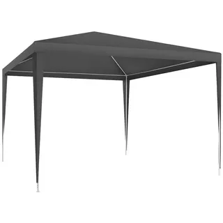 tectake Pavillon Farah, wasserdicht, grau , Grau , Kunststoff , Quadratisch , 300x250x300 cm , Sonnenschutz, Pavillons