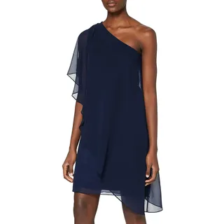 Swing Damen fließendes One-Shoulder Chiffonkleid (Bluse), Blau (Marine 300), 36