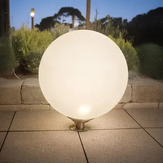 esotec Solarleuchte Edelstahl Ø50cm inkl. Fernbedienung 10 Lichtfarben weiß