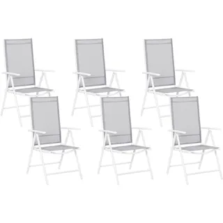 Beliani Gartenstuhl 54 x 54 x 103 cm grau/weiß 6 St.