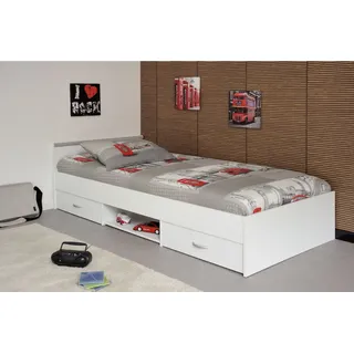 Parisot Stauraumbett Zodiac 90 x 200 cm Spanplatte lackiert weiß