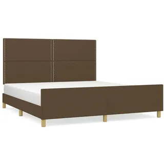 vidaXL Bettgestell ohne Matratze Dunkelbraun 180x200 cm Stoff - Braun