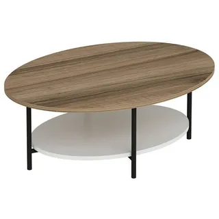 [en.casa] Couchtisch Fredericia Weiß Eiche 90 x 36 x 60 cm