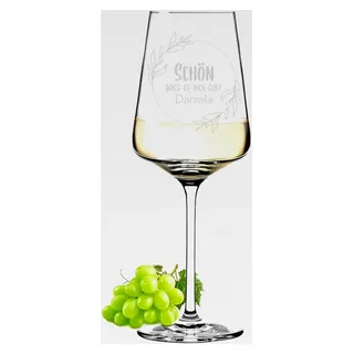 Leonardo Puccini Weinglas 560 ml mit Gravur für Frauen - personalisiertes Weißweinglas - Geschenk zum Geburtstag und Muttertag - bleifreies Glas