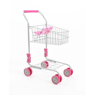 Bayer Chic 2000 760 20 Einkaufswagen aus Metall mit integriertem Puppensitz, tolle Ergänzung zum Kaufladen, Pink