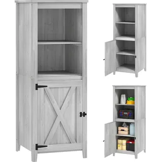 Outsunny Gartenschrank Holz, Geräteschuppen wetterfest 60x60x160cm, Gerätehaus mit Tür, höhenverstellbar Ablagen